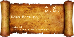 Doma Bertina névjegykártya
